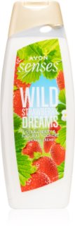 Avon Senses Wild Strawberry Dreams gel de duche suave com aroma de morangos