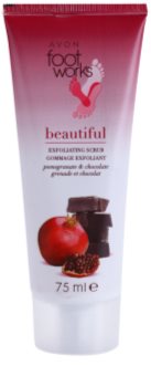 Avon Foot Works Beautiful peeling na nohy s granátovým jablkem a čokoládou