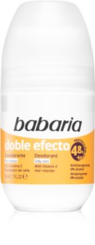 Babaria Deodorant Double Effect Antitranspirant Roll-On voor Vertraging van Dons en Haargroei