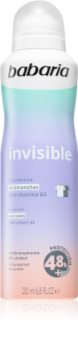 Babaria Deodorant Invisible antiperspirant u spreju protiv bijelih i žutih mrlja