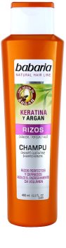 Babaria Argan champô para cabelo ondulado com queratina e argan