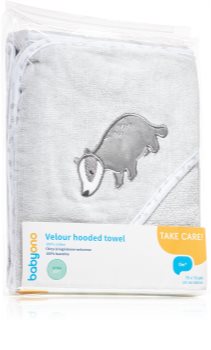 BabyOno Towel Velour serviette de bain avec capuche extra soft