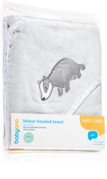BabyOno Towel Velour toalha de banho com capuz extra suave