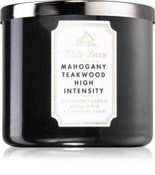 Bath & Body Works White Barn Mahogany Teakwood High Intensity ароматна свещ