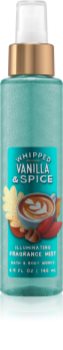 Bath & Body Works Whipped Vanilla & Spice tělový sprej třpytivý pro ženy