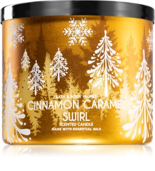 Bath & Body Works Cinnamon Caramel Swirl vela perfumada I.