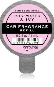Bath & Body Works Rose Water & Ivy gaisa atsvaidzinātājs automašīnai ar uzpildes iespēju