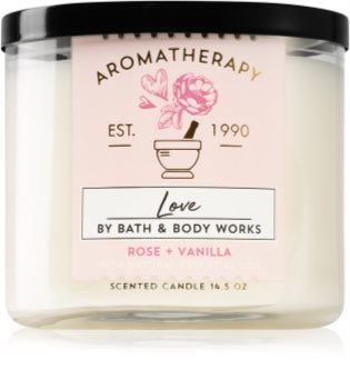 Bath & Body Works Aromatherapy Rose & Vanilla vela perfumada