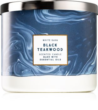 Bath & Body Works Black Teakwood candela profumata con oli essenziali
