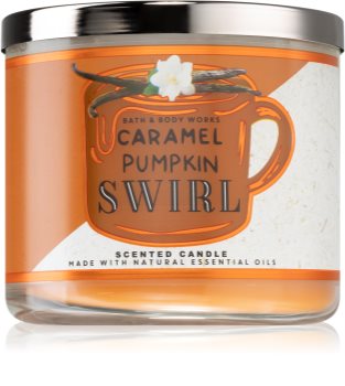 Bath & Body Works Caramel Pumpkin Swirl mirisna svijeća s esencijalnim uljem