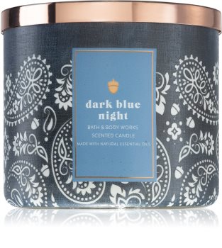 Bath & Body Works Dark Blue Night vela perfumada com óleos essenciais