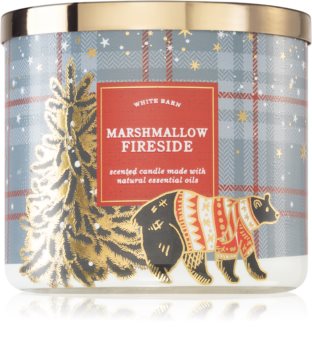 Bath & Body Works Marshmallow Fireside vela perfumada com óleos essenciais I.