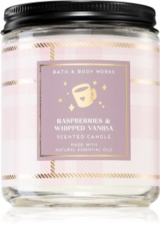 bath and body works raspberry and whipped vanilla candle