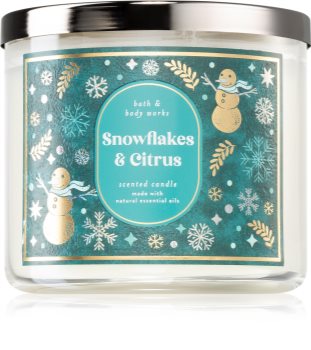 bath and body works snowflakes and citrus candle