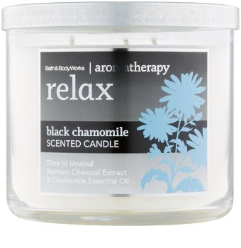 Bath & Body Works Relax Black Chamomile vela perfumada 411 g