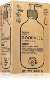 Baylis & Harding Goodness Lemongrass & Ginger natūralus skystasis rankų muilas užpildas