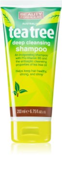 Beauty Formulas Tea Tree shampoo di pulizia profonda