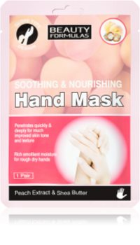 Beauty Formulas Soothing & Nourishing regeneruojamoji rankų kaukė pirštinėse