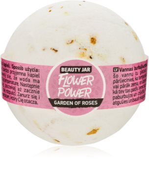 Beauty Jar Flower Power šumivá guľa do kúpeľa s vôňou ruží