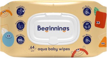 Beginnings Aqua Baby Wipes nedves törlőkendők gyermekeknek