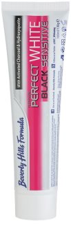 Beverly Hills Formula Perfect White Black Sensitive dentifricio sbiancante con carbone attivo per denti sensibili