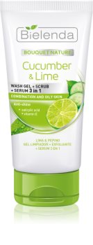 Bielenda Cucumber&Lime čisticí gel 3 v 1 pro mastnou a smíšenou pleť