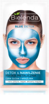 Bielenda Metallic Masks Blue Detox masque détoxifiant et hydratant pour peaux sèches à sensibles