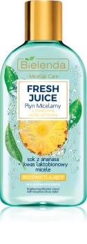 Bielenda Fresh Juice Pineapple мицеларна вода за озаряване на лицето