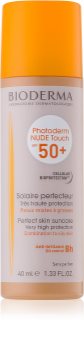 Bioderma Photoderm Nude Touch fluid tonifiant de protecție pentru piele mixtă și grasă SPF 50+