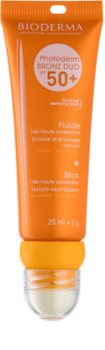 Bioderma Photoderm Bronz DUO защитен флуид за лице и балсам за устни SPF 50+