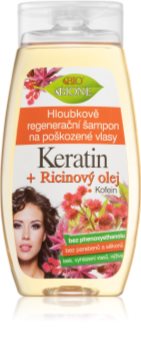 Bione Cosmetics Keratin + Ricinový olej Sampon de restaurare in profunzime pentru păr