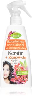 Bione Cosmetics Keratin + Ricinový olej après-shampoing régénérant sans rinçage pour cheveux
