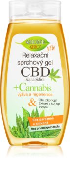 Bione Cosmetics Cannabis CBD atpalaiduojamoji dušo želė su CBD