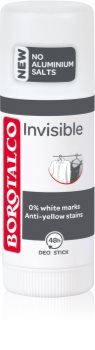 Borotalco Invisible Deodoranttipuikko Käsittelee Valkoisia Ja Keltaisia Tahroja