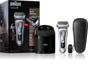 Braun Series 9 9390cc Silver with Clean&Charge System rasoir à grilles flottantes