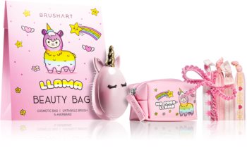 BrushArt KIDS set Llama beauty bag pink (pentru copii)