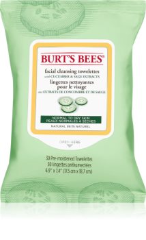 Burt’s Bees Cucumber & Sage čistilni robčki za odstranjevanje ličil za normalno do suho kožo