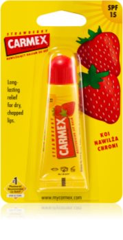 Carmex Strawberry bálsamo para lábios em tubo SPF 15