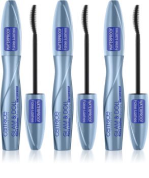 Catrice Glam & Doll Volume Mascara vízálló szempillaspirál 3 x 10 ml (takarékos kiszerelés)