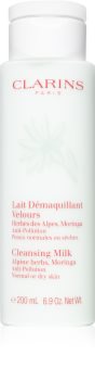 Clarins Cleansing Milk with Alpine Herbs, Moringa latte detergente con estratto di erbe alpine per pelli normali e secche