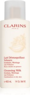 Clarins Cleansing Milk with Gentian, Moringa Anti-Pollution Cleansing Milk for Combination or Oily Skin
