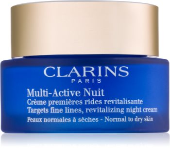 Clarins Multi-Active revitalisierende Nachtcreme gegen feine Linien für normale und trockene Haut