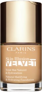 Clarins Skin Illusion Velvet podkład w płynie z matowym wykończeniem o działaniu odżywczym