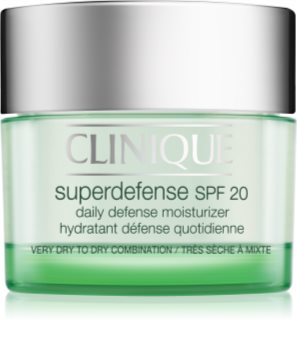 Clinique Superdefense™ SPF 20 дневен хидратиращ и защитен крем за суха и смесена кожа