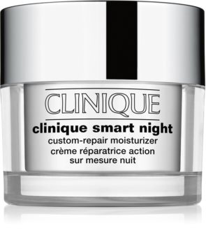 Clinique Smart Night™  Custom-Repair Moisturizer hidratáló éjszakai krém a ráncok ellen száraz és kombinált bőrre