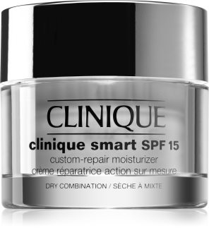 Clinique Clinique Smart™ Broad Spectrum SPF 15 Custom-Repair Moisturizer дневен хидратиращ крем против бръчки за суха към смесена кожа SPF 15