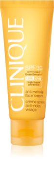 Clinique Sun creme bronzeador para rosto com efeito antirrugas SPF 30