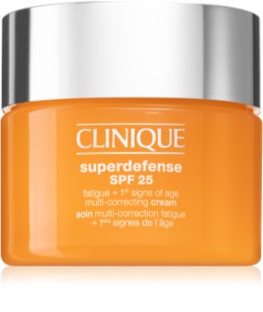 Clinique Superdefense™ SPF 25 Fatigue + 1st Signs Of Age Multi-Correcting Cream крем против първи белези на стареене за суха и смесена кожа