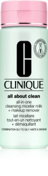 Clinique All About Clean All-in-One Cleansing Micellar Milk + Makeup Remove нежно почистващо мляко за комбинирана към мазна кожа