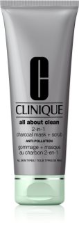 Clinique All About Clean 2-in-1 Charcoal Mask + Scrub čisticí pleťová maska
